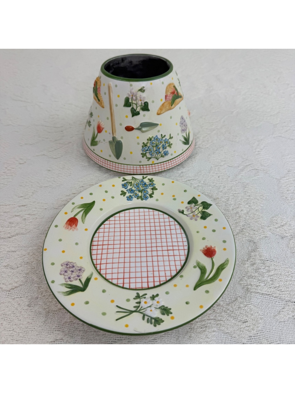 Yankee Candle Ceramic Garden Candle Shade & Plate Floral Cottagecor